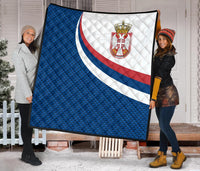 Serbia Premium Quilt Serbia Flag Blue RLT7 - Wonder Print Shop