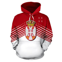Serbia Sport Flag Hoodie Stripes Style 01 RLT7 - Wonder Print Shop