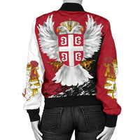 Serbia Women's Bomber Jacket Serbian White Eagle RLT7 - Wonder Print Shop