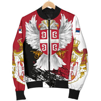 Serbia Women's Bomber Jacket Serbian White Eagle RLT7 - Wonder Print Shop