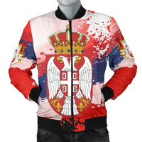 Serbia Men's Bomber Jacket Serbia National Flag and Emblem RLT7 - Wonder Print Shop