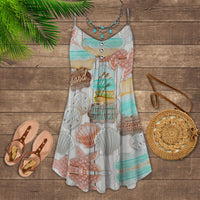 beach-with-colorful-seashell-summer-dress