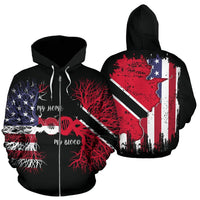 American Grown Trinidad & Tobago Root DNA Zip Hoodie2 RLT6 - Wonder Print Shop