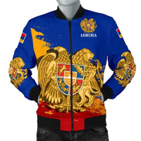 Armenia Mens Bomber Jacket - Armenia Blue RLT8 - Wonder Print Shop
