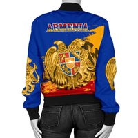 Armenia Womens Bomber Jacket - Armenia Blue RLT8 - Wonder Print Shop