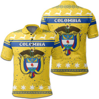 Christmas Colombia Polo Shirt Coat Of Arms RLT7 - Wonder Print Shop