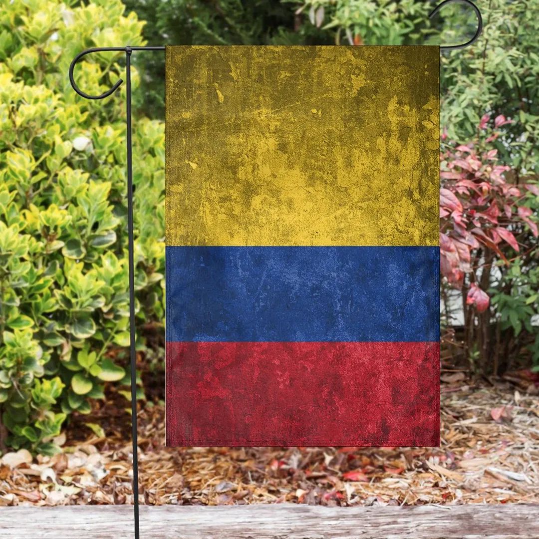colombia-garden-flag-house-flag-grunge-style