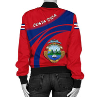 Costa Rica Coat Of Arms Women Bomber Jacket Sticket RLT13 - Wonder Print Shop