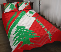 Lebanon Personalised Quilt Bed Set - Lebanon Flag Polygon Style24 RLT6 - Wonder Print Shop