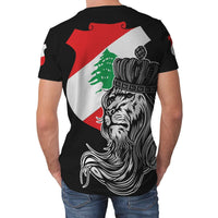 Lebanon T Shirt Lion with Crown Womens/Mens RLT6 - Wonder Print Shop