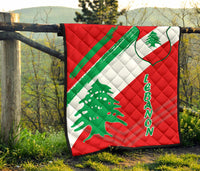 Lebanon Premium Quilt - Lebanon Flag Polygon Style24 RLT6 - Wonder Print Shop
