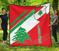 Lebanon Premium Quilt - Lebanon Flag Polygon Style24 RLT6 - Wonder Print Shop