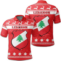 Christmas Lebanon Polo Shirt Coat Of Arms RLT6 - Wonder Print Shop