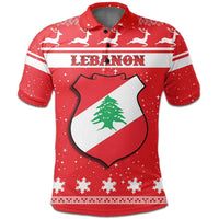 Christmas Lebanon Polo Shirt Coat Of Arms RLT6 - Wonder Print Shop