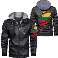 Lithuania in Me Zipper Leather Jacket RLT6 - Wonder Print Shop