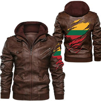 Lithuania in Me Zipper Leather Jacket RLT6 - Wonder Print Shop