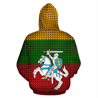 Lithuania Hoodie Knitted Flag Zip Up RLT6 - Wonder Print Shop