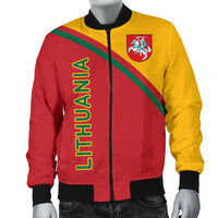 Lithuania Men's Bomber Jacket - Curve Version01 RLT6 - Wonder Print Shop