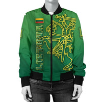 Lithuania Vytis Columns of Gediminas Women Bomber Jacket RLT6 - Wonder Print Shop