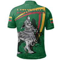 (Lietuva) Lithuania Polo Shirt Lithuanian Iron Wolf Green RLT6 - Wonder Print Shop