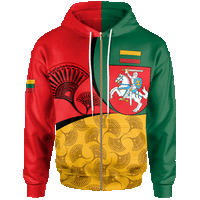 Lithuania Zip Up Hoodie Flag of Lithuania RLT6 - Wonder Print Shop