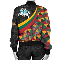 Lithuania Women's Bomber Jacket - Lithuania Coat Of Arms with Flag Color RLT6 - Wonder Print Shop