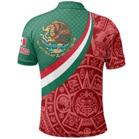 Mexico Polo Shirt Coat Of Arms and Flag Color RLT13 - Wonder Print Shop