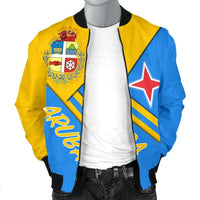 Aruba Men's Bomber Jacket - Aruba Coat Of Arms RLT7 - Wonder Print Shop