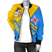 Aruba Women's Bomber Jacket - Aruba Coat Of Arms RLT7 - Wonder Print Shop
