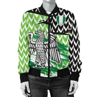 Nigeria Home Womens Bomber Jacket The Super Eagles RLT8 - Wonder Print Shop