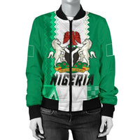 Nigeria Womens Bomber Jacket Simple Sports RLT8 - Wonder Print Shop