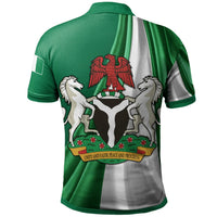 Nigeria Polo Shirt Nigerian Waving Flag With Coat Of Arms RLT8 - Wonder Print Shop