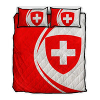 Switzerland Flag Coat Of Arms Quilt Bed Set Circle RLT13 - Wonder Print Shop