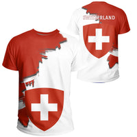 Switzerland Coat Of Arms Unique T Shirt Scratch Style V.2 RLT13 - Wonder Print Shop