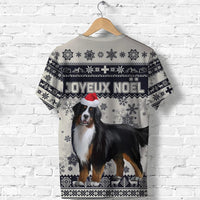 Switzerland Christmas T Shirt Bernese Mountain Dog Unique Beige Navy RLT13 - Wonder Print Shop