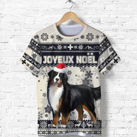 Switzerland Christmas T Shirt Bernese Mountain Dog Unique Beige Navy RLT13 - Wonder Print Shop