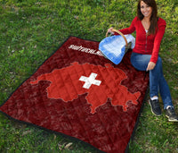 Switzerland Map Premium Quilt RLT13 - Wonder Print Shop