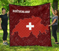 Switzerland Map Premium Quilt RLT13 - Wonder Print Shop