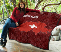 Switzerland Map Premium Quilt RLT13 - Wonder Print Shop