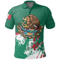 Mexico Polo Shirt Coat Of Arms Spaint Style RLT13 - Wonder Print Shop
