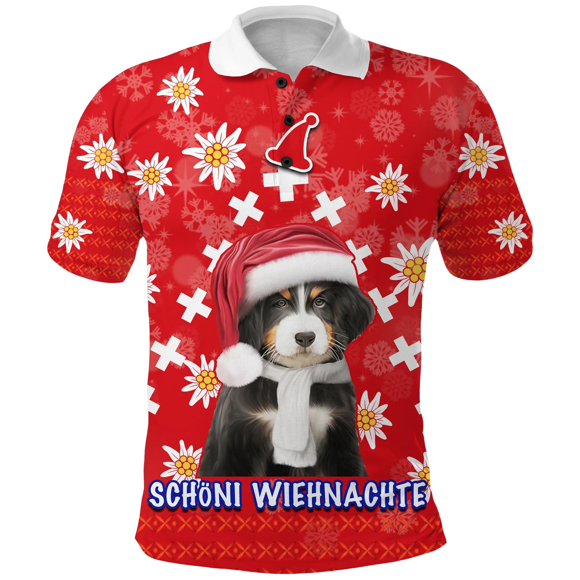 christmas-edelweiss-switzerland-polo-shirt-bernese-mountain-dog