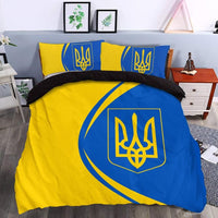 Ukraine Flag Coat Of Arms Bedding Set Circle RLT7 - Wonder Print Shop