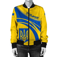 Ukraine Coat Of Arms Women Bomber Jacket Cricket RLT7 - Wonder Print Shop