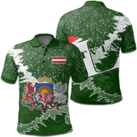 Latvia Polo Shirt Christmas Coat Of Arms X Style8 RLT6 - Wonder Print Shop