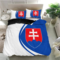 Slovakia Flag Coat Of Arms Bedding Set Circle RLT13 - Wonder Print Shop