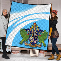 Saint Lucia Coat Of Arms Premium Quilt Cricket RLT6 - Wonder Print Shop