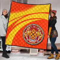Bhutan Coat Of Arms Premium Quilt Cricket RLT6 - Wonder Print Shop