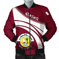 Qatar Coat Of Arms Men Bomber Jacket Sticket RLT12 - Wonder Print Shop