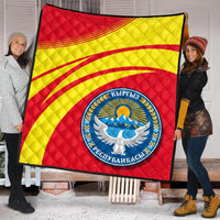 Kyrgyzstan Coat Of Arms Premium Quilt Cricket RLT8 - Wonder Print Shop