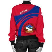 Nepal Coat Of Arms Women Bomber Jacket Cricket RLT7 - Wonder Print Shop